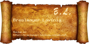 Breslmayer Lavínia névjegykártya